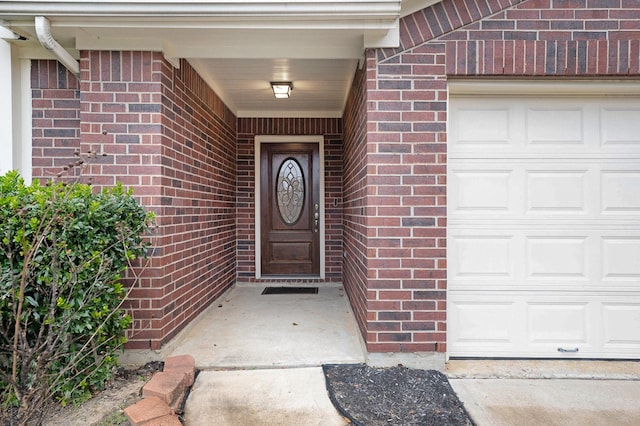 entrance to property with a garage