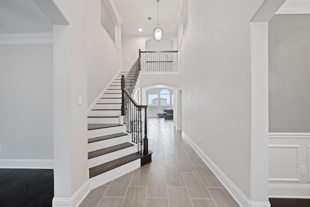 foyer entrance with ornamental molding