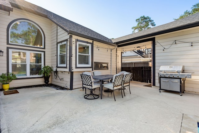 view of patio featuring grilling area