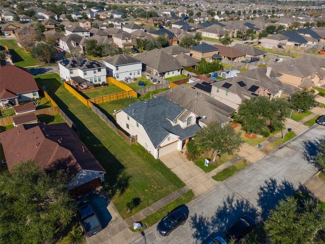 aerial view with a residential view