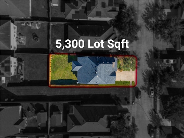 14202 Merganser Dr, Houston, TX 77047 - aerial view of property and surrounding area with property boundaries highlighted