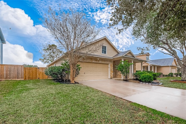 view of front of property with a front lawn