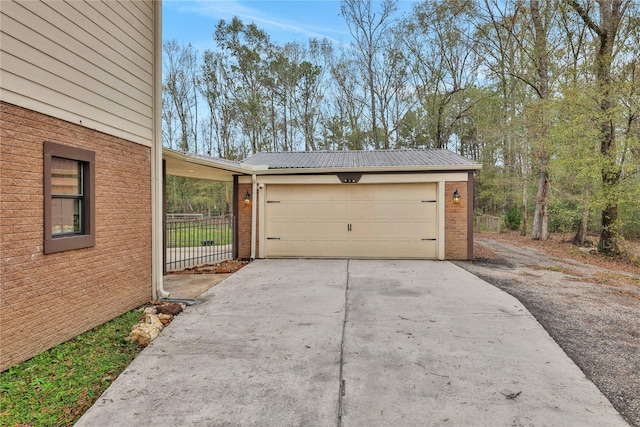 view of garage