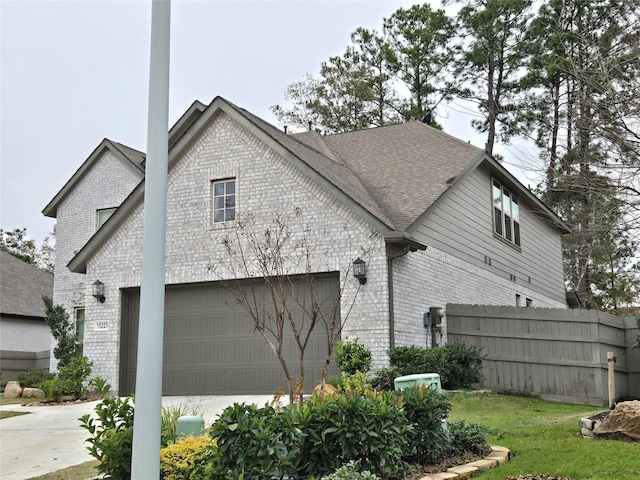 view of home's exterior with a garage