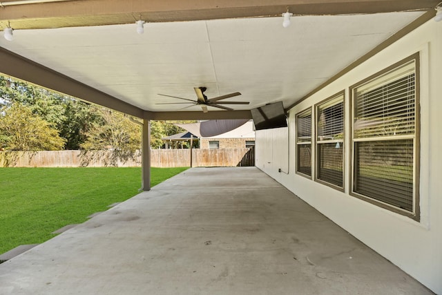 view of patio / terrace featuring ceiling fan