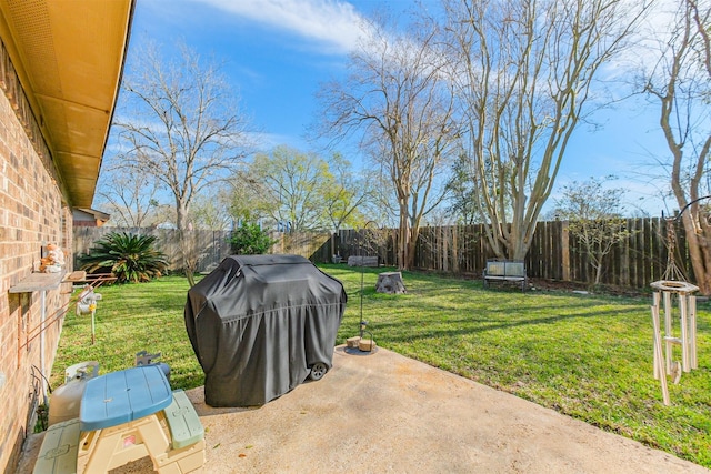 view of yard featuring a patio