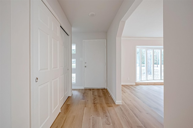 interior space with light wood-type flooring