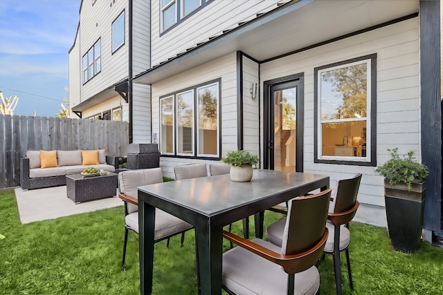 view of patio / terrace with an outdoor hangout area