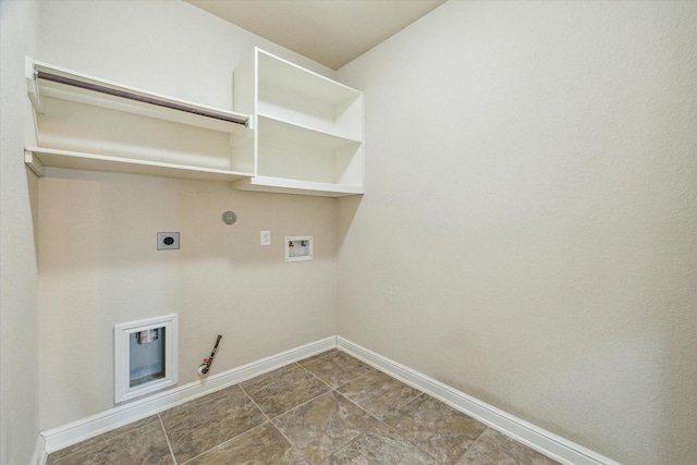 laundry area featuring hookup for a washing machine, hookup for an electric dryer, and hookup for a gas dryer