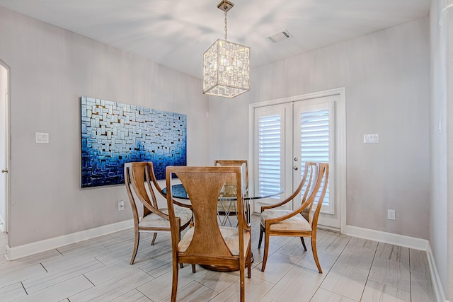 dining room with french doors