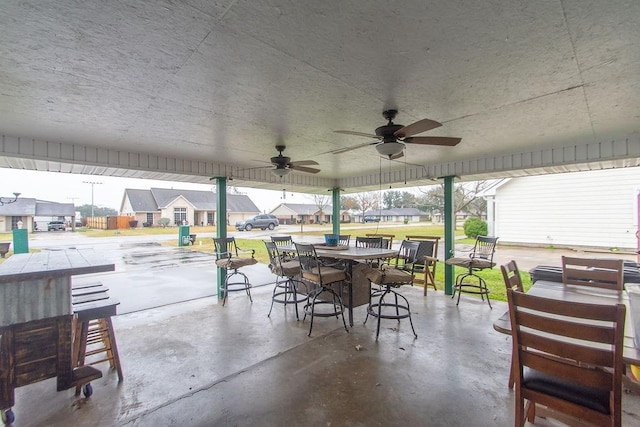 view of patio / terrace featuring ceiling fan