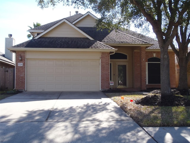 view of front of house with a garage