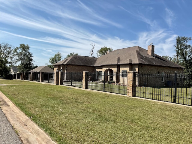 view of community featuring a lawn