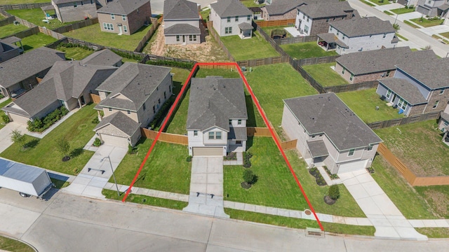 8203 Leisure Point Dr, Cypress, TX 77433 - aerial view of residential area with property boundaries highlighted