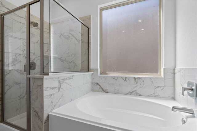 8203 Leisure Point Dr, Cypress, TX 77433 - bathroom with a shower stall and a garden tub
