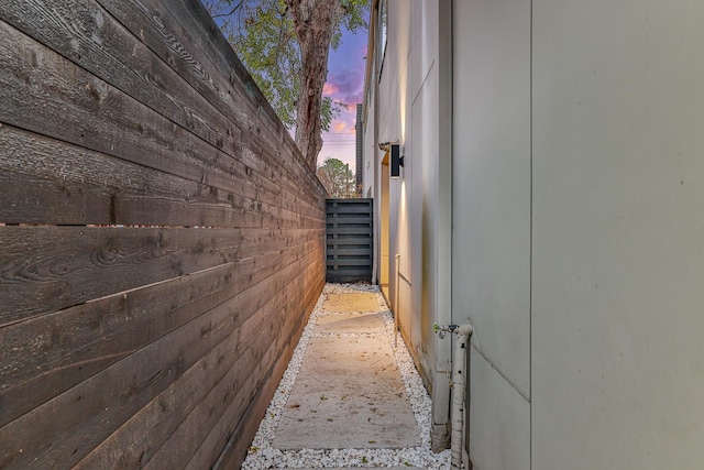 view of property exterior at dusk