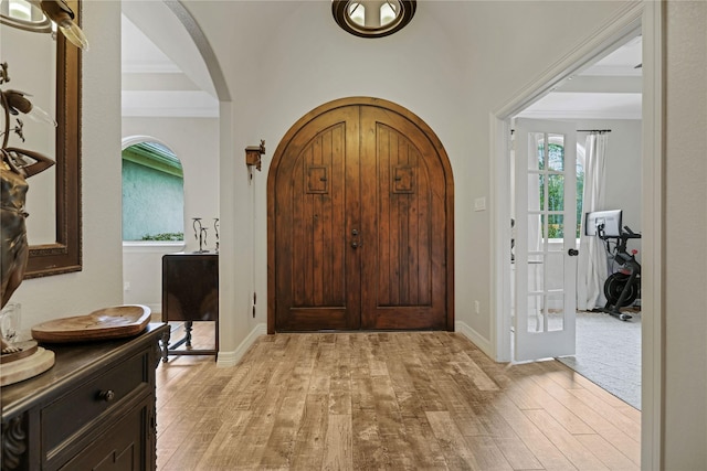 entryway featuring light hardwood / wood-style floors