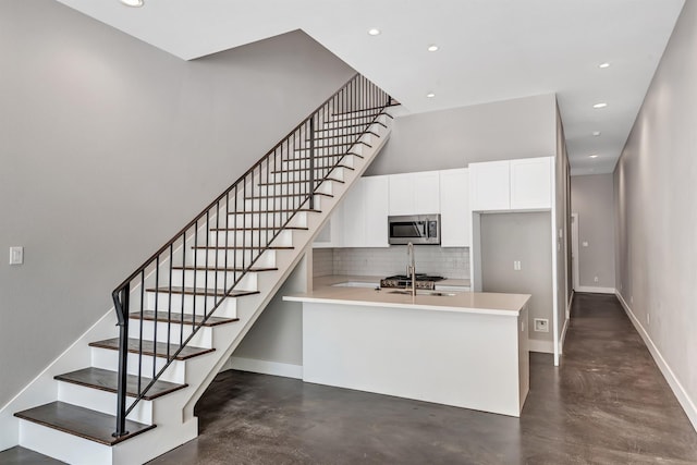 interior space with concrete floors