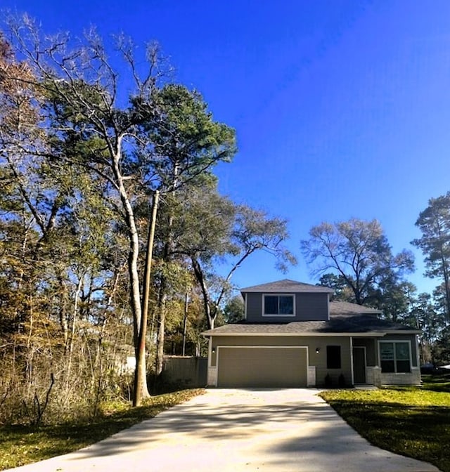 view of front of home featuring a garage