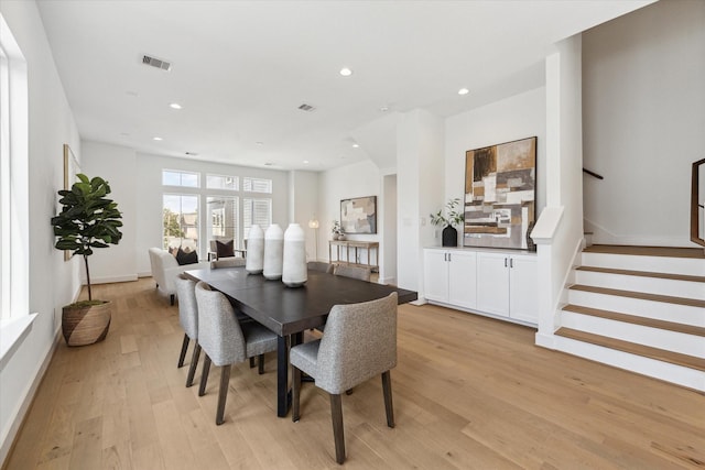 dining room featuring light wood-type flooring