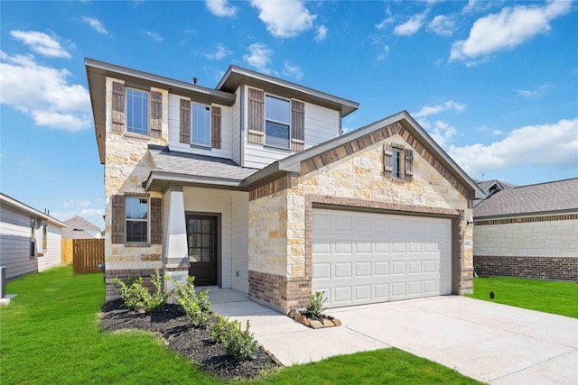 view of front of property with a front lawn