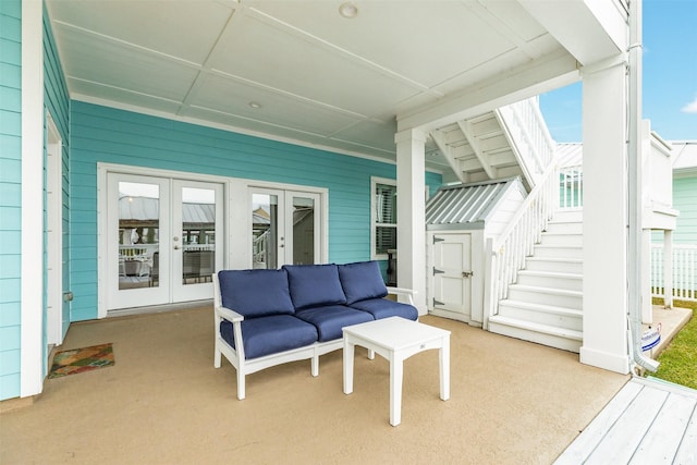 view of patio / terrace featuring french doors