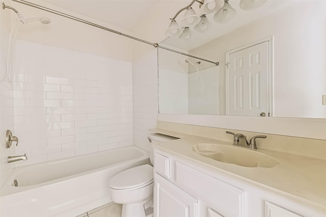 16002 Maple Acres Ct, Houston, TX 77095 - full bath featuring vanity, shower / washtub combination, and tile patterned flooring