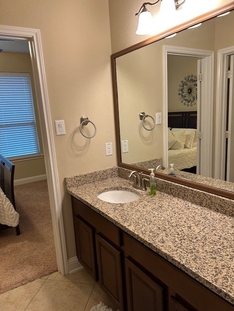 bathroom featuring vanity and tile patterned flooring