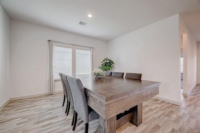 dining area featuring light hardwood / wood-style flooring