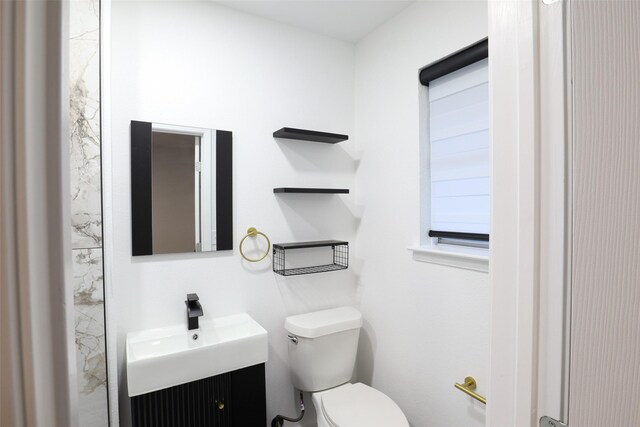 bathroom with toilet and vanity