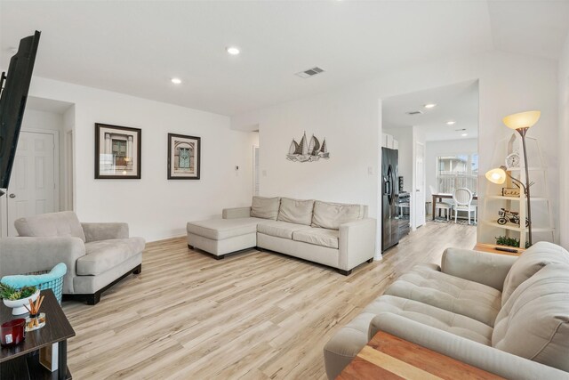 living room featuring light hardwood / wood-style floors