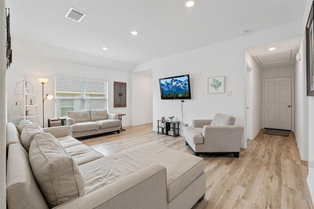 living room featuring light hardwood / wood-style flooring