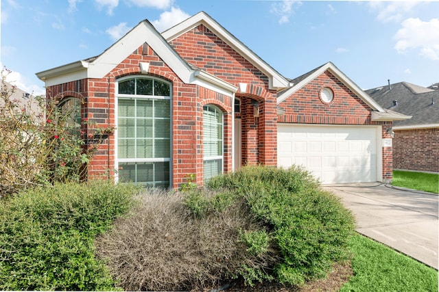 view of front property with a garage