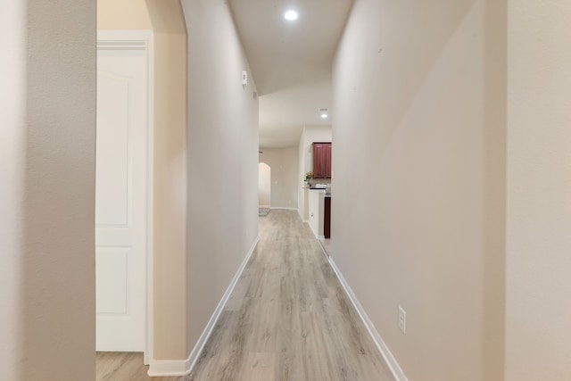 hallway featuring light hardwood / wood-style floors