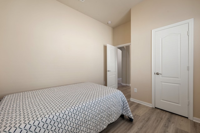 bedroom featuring light hardwood / wood-style flooring