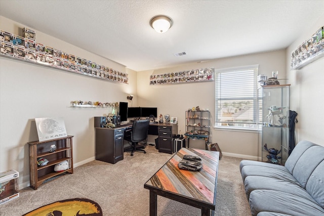 office featuring light colored carpet