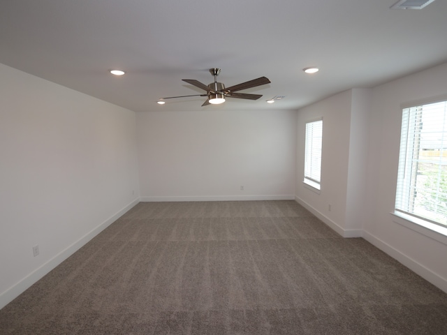 21734 Persian Lake Dr, Cypress, TX 77433 - empty room with recessed lighting, light colored carpet, ceiling fan, and baseboards