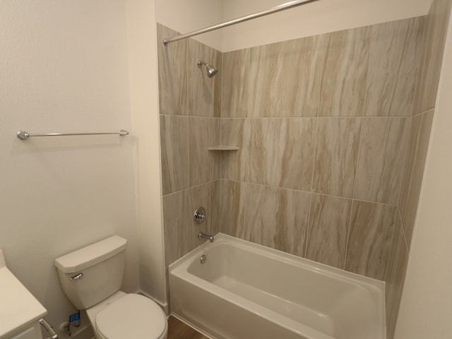 21734 Persian Lake Dr, Cypress, TX 77433 - bathroom with toilet, tub / shower combination, and vanity