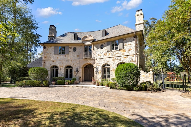 view of french country home