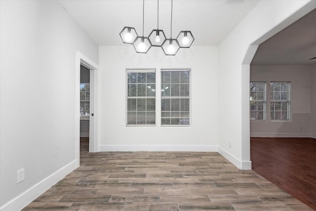 view of unfurnished dining area