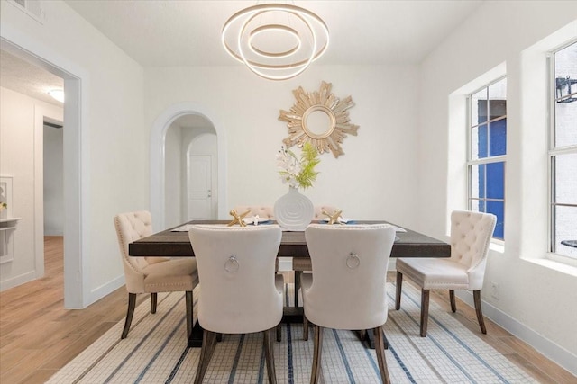 dining room featuring light hardwood / wood-style floors