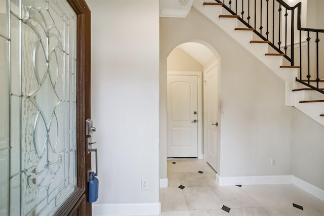 view of tiled foyer