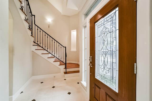 view of tiled foyer