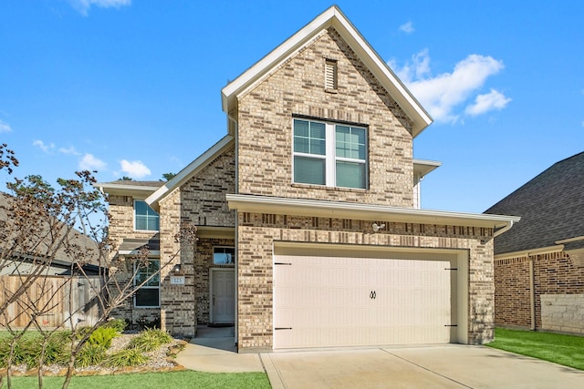 view of front of house with a garage