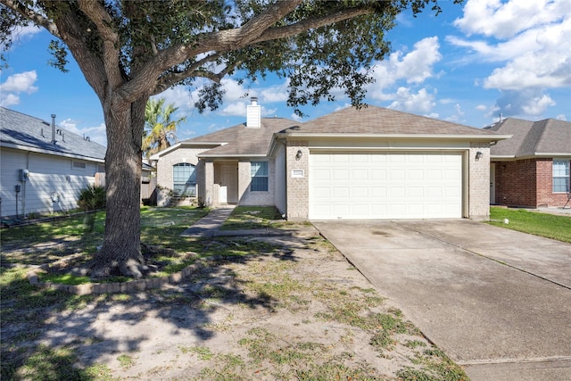 ranch-style home featuring a garage