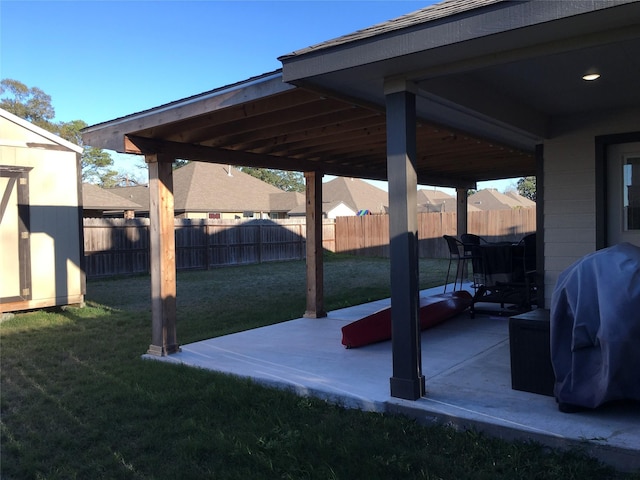 view of patio featuring area for grilling