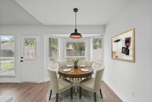 dining area featuring hardwood / wood-style flooring