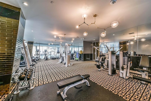 workout area with plenty of natural light