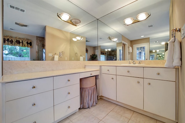 bathroom featuring vanity and tile patterned floors