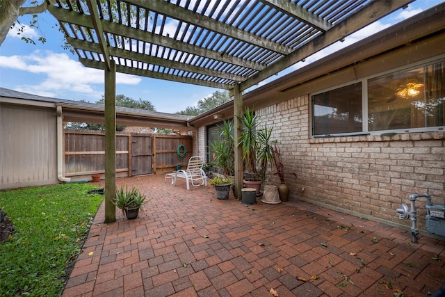 view of patio / terrace featuring a pergola